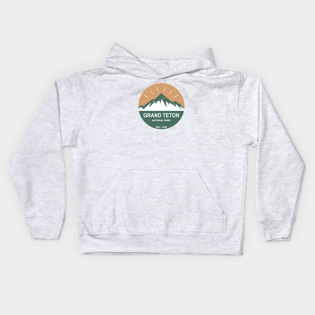 Grand Teton National Park Kids Hoodie by esskay1000